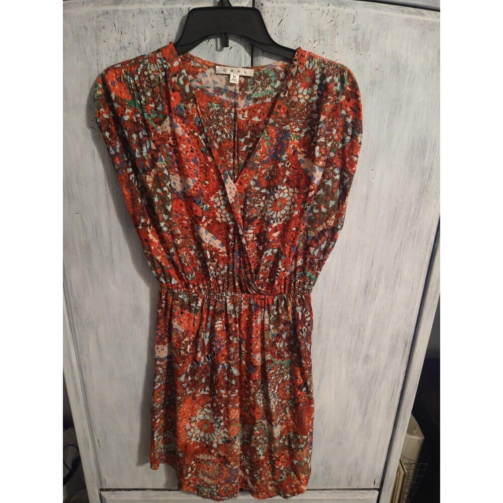 Cabi Vneck knee length ladies Dress Md boho  Feminine Cottage Core Beachy - Picture 2 of 10
